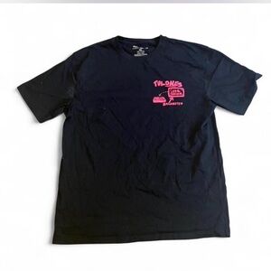 Men's Black T-Shirt with Pink Logo